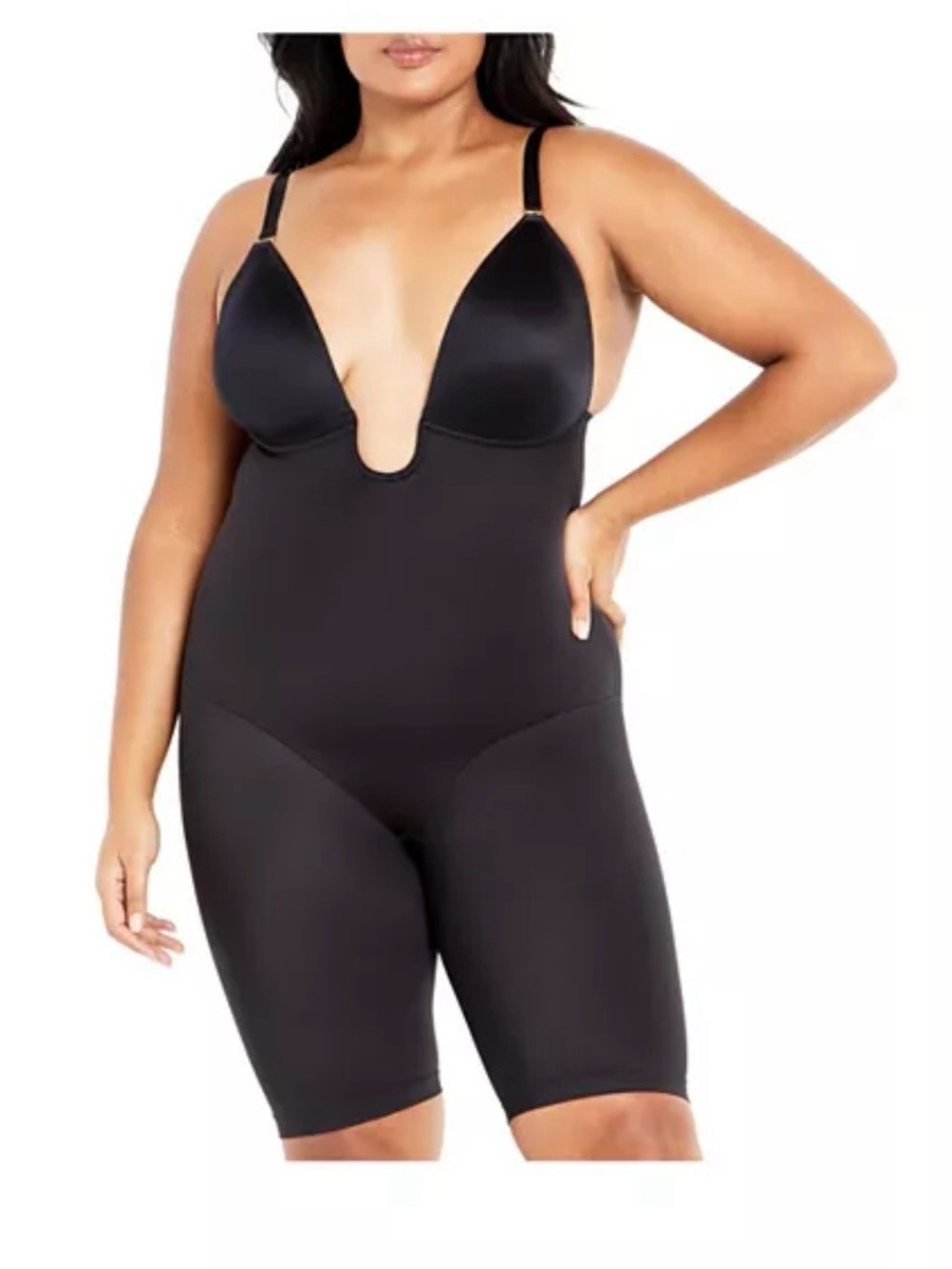 City Chic Women's Plus Smooth & Chic Black Plunge Shapewear -  24W XXL